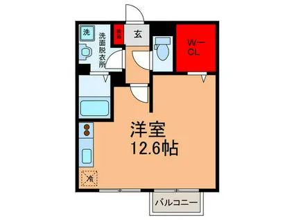 ヴィーブル和み B(ワンルーム/2階)の間取り写真