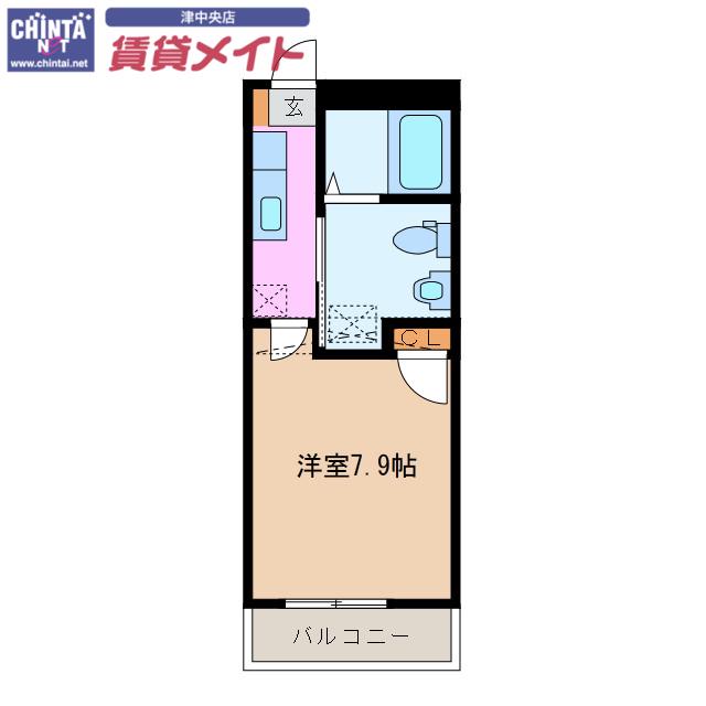 アーリーバードIII(1K/2階)の間取り写真