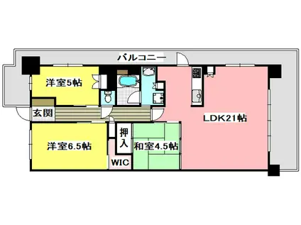 プラウド茨木西中条マークス(3LDK/9階)の間取り写真