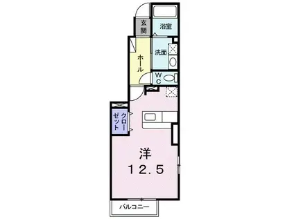 ヴィラ・サニーヒルB(1K/1階)の間取り写真