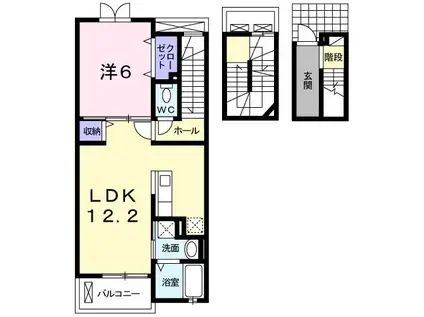 チャオ ジェノバ(1LDK/3階)の間取り写真