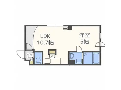 ドゥエ カーサ コモド(1LDK/1階)の間取り写真