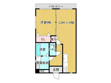 ステーションビュー美坂(1LDK/9階)の間取り写真