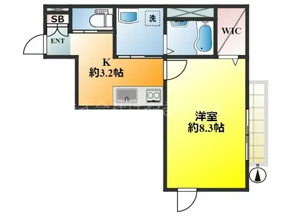 グレーシア(1K/3階)の間取り写真