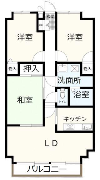 Jランドシティ(3LDK/6階)の間取り写真