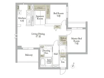 RELAFORT中野富士見町(2LDK/2階)の間取り写真