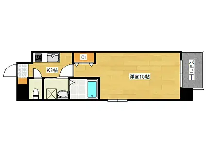 FLARE HIRATSUKA(1K/12階)の間取り写真