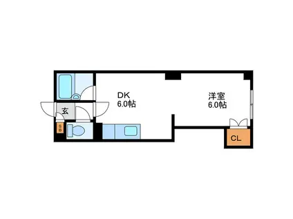 ハーベスト20(1DK/4階)の間取り写真