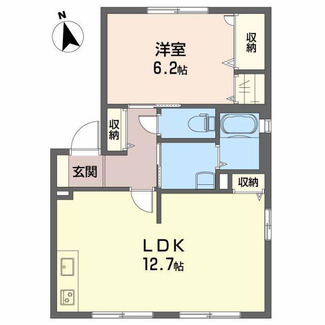 シャーメゾン東垣生C棟(1LDK/1階)の間取り写真
