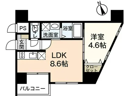 KATAYAMABLD24(1LDK/12階)の間取り写真