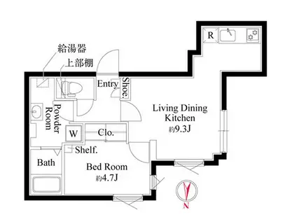 グランパセオ中目黒II(1LDK/2階)の間取り写真