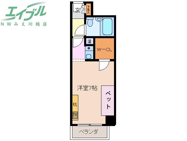グランティ桑名(ワンルーム/5階)の間取り写真