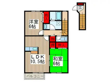 ファインコートIV(2LDK/2階)の間取り写真