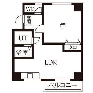 レジデンス鳥居松 B(1LDK/3階)の間取り写真
