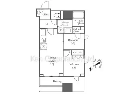パークアクシス東日本橋(2DK/8階)の間取り写真