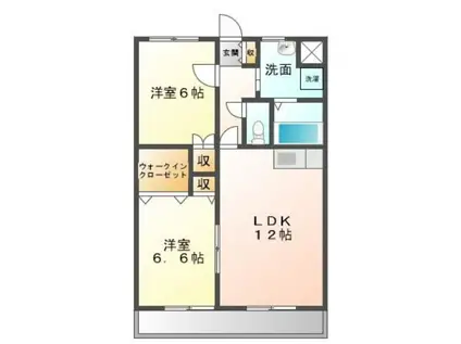 ブライトリー半田山(2LDK/1階)の間取り写真