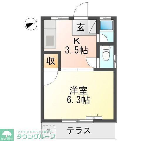 レニーハイツ(1K/1階)の間取り写真
