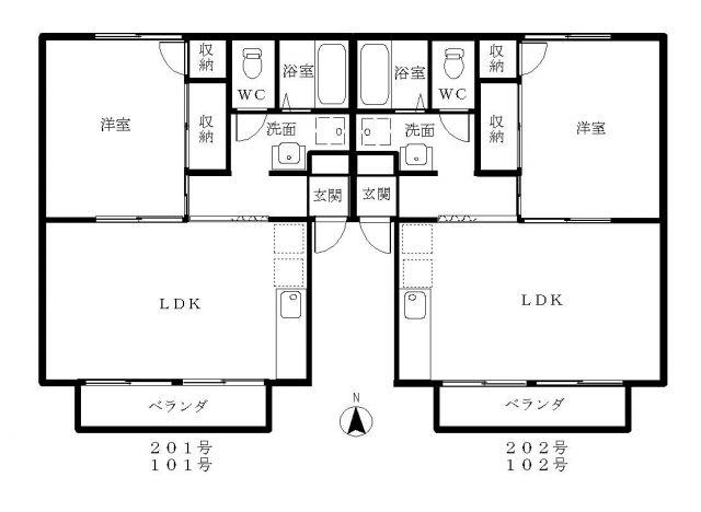 セジュール ハル(1LDK/1階)の間取り写真