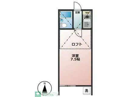 サザンパレス(1K/1階)の間取り写真