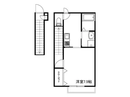 MERIDIES(1K/2階)の間取り写真