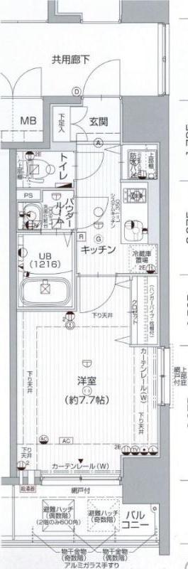 エストーネ江坂(1K/4階)の間取り写真