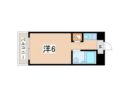 グランドムール都島(1K/2階)の間取り写真