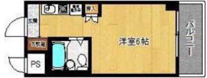 スカイコート姫路(1K/2階)の間取り写真