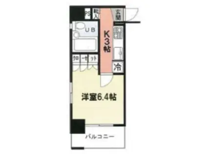 アンディーン月島(1K/6階)の間取り写真