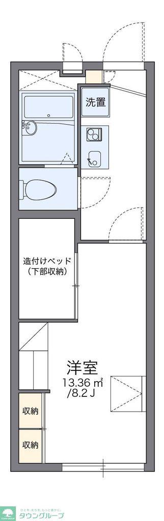 レオパレスメゾンローリエ2(1K/2階)の間取り写真