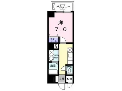 モンアミ両国(1K/7階)の間取り写真