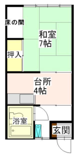 コーポ花田(1K/2階)の間取り写真