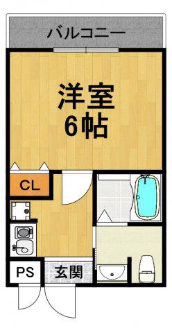 メゾンソレイユ(1K/3階)の間取り写真