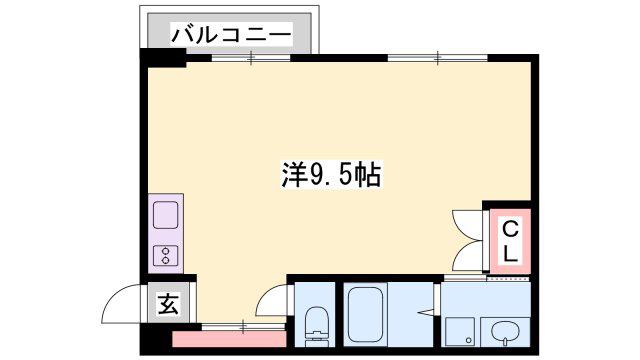 ラ・ベリーザ南今宿(ワンルーム/2階)の間取り写真