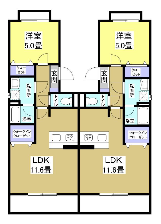 ドミール江西プレミアム(1LDK/3階)の間取り写真