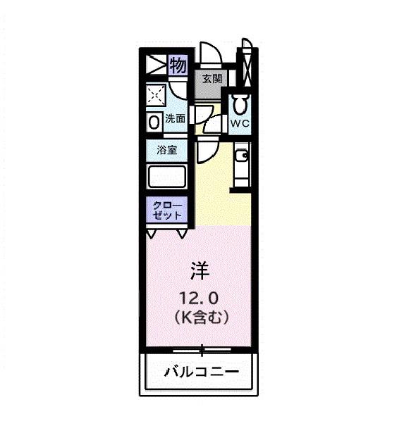 CASA.SOLE(1K/1階)の間取り写真