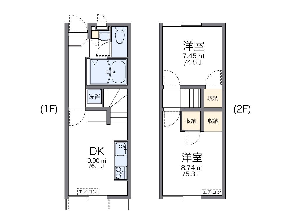 レオパレスそれいゆ北本町(2DK/1階)の間取り写真