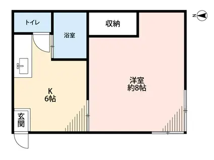 FLOWER WING 新田(1K/1階)の間取り写真