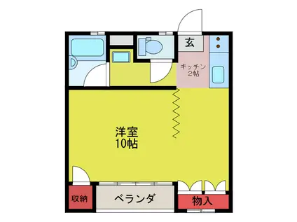 エレガンスハイム(1K/2階)の間取り写真