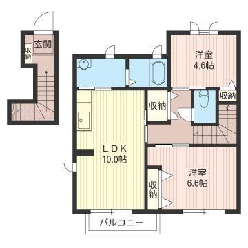 サンライズJ(2LDK/2階)の間取り写真