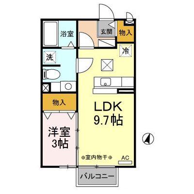 セジュール サンパティー(1LDK/1階)の間取り写真