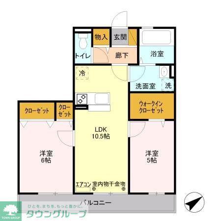 スカイパークYASHIO(2LDK/3階)の間取り写真