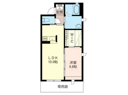 グラディーナ(1LDK/2階)の間取り写真