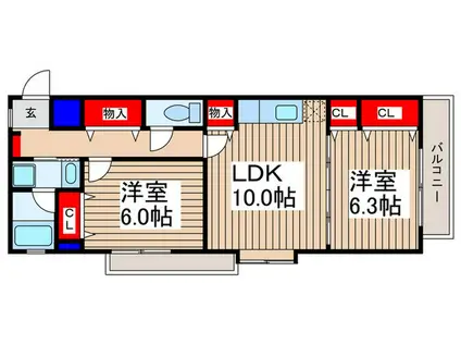 ESTRELLA(2LDK/1階)の間取り写真