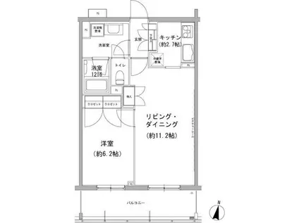 ヒューリックコート雪が谷(1LDK/3階)の間取り写真