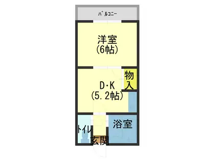 泉都ハイツ柏原(1K/2階)の間取り写真