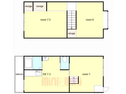 高丸ビル A棟(3DK/3階)の間取り写真