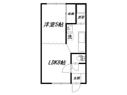 メゾン松田II(1DK/1階)の間取り写真