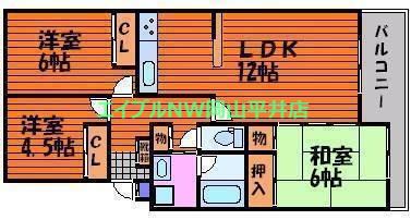 サンハイツ21 B棟(3LDK/1階)の間取り写真