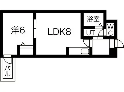 OKビル(1LDK/5階)の間取り写真