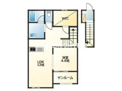 LIETO 神の杜(1SLDK/2階)の間取り写真